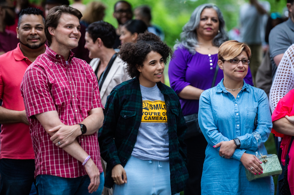 Attendees in the crowd of an event