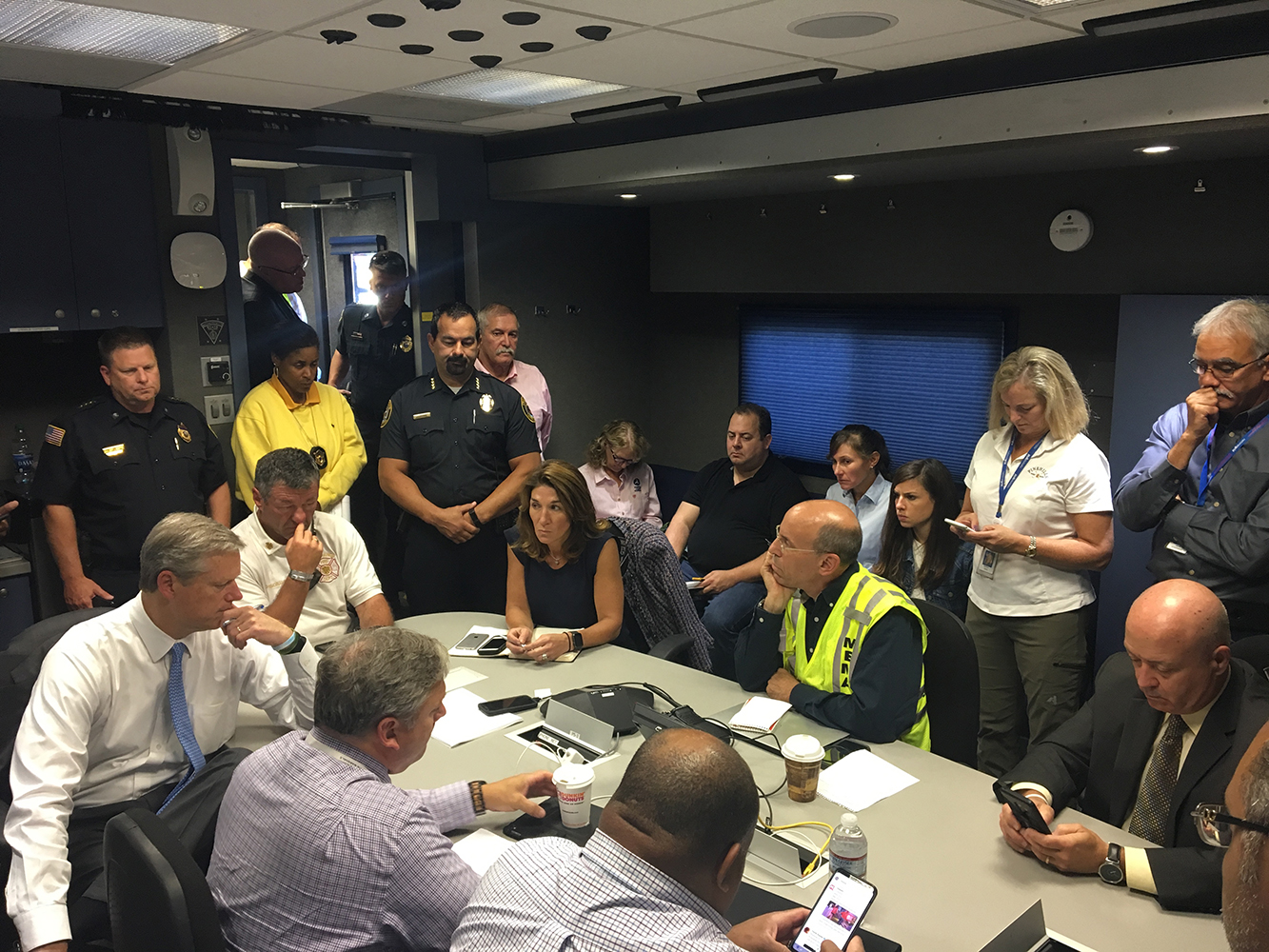 A group of Boston leads meeting with each other for crisis response