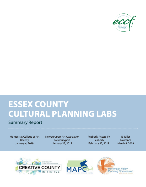 Essex County Culturing Planning Labs report cover page