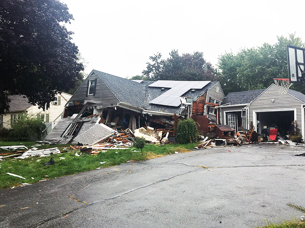 A house affected by the gas explosions in Merrimack Valley