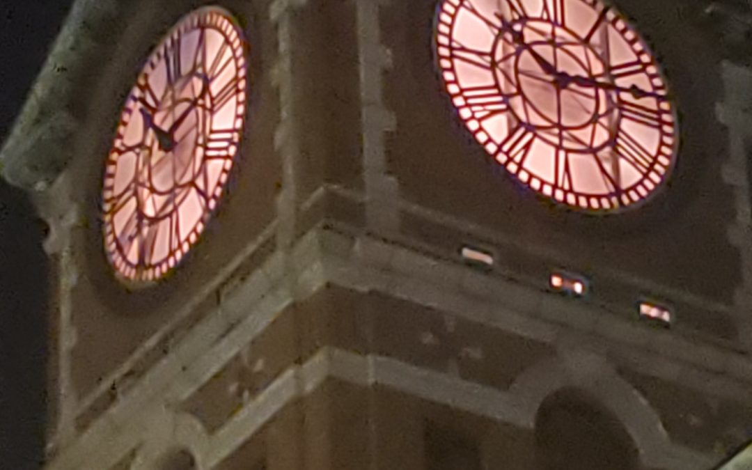 While the clock gets a facelift, the Ayer Mill Clock Tower will shine
